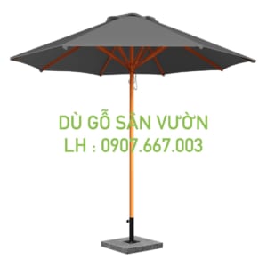 Dù gỗ ngoài trời kích thước 3m màu xám 1 tầng