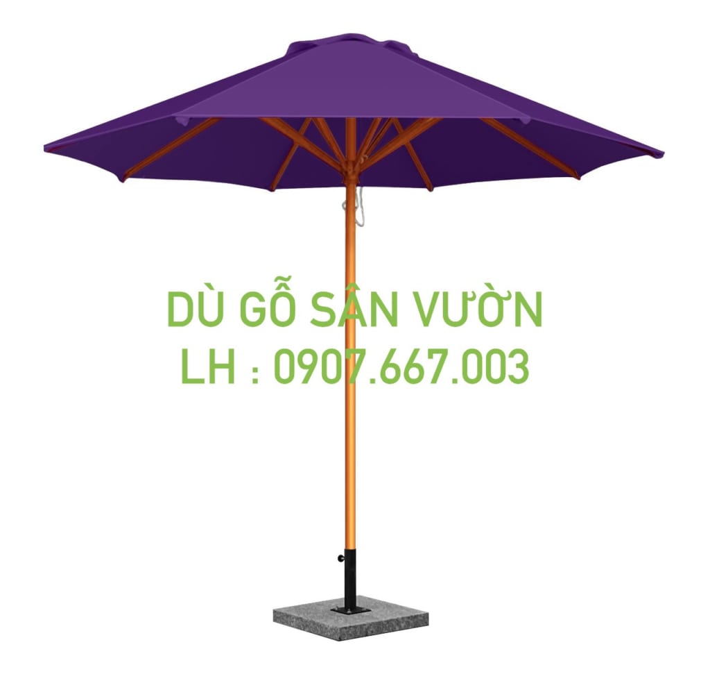 Dù gỗ sân vườn kích thước 3m màu tím