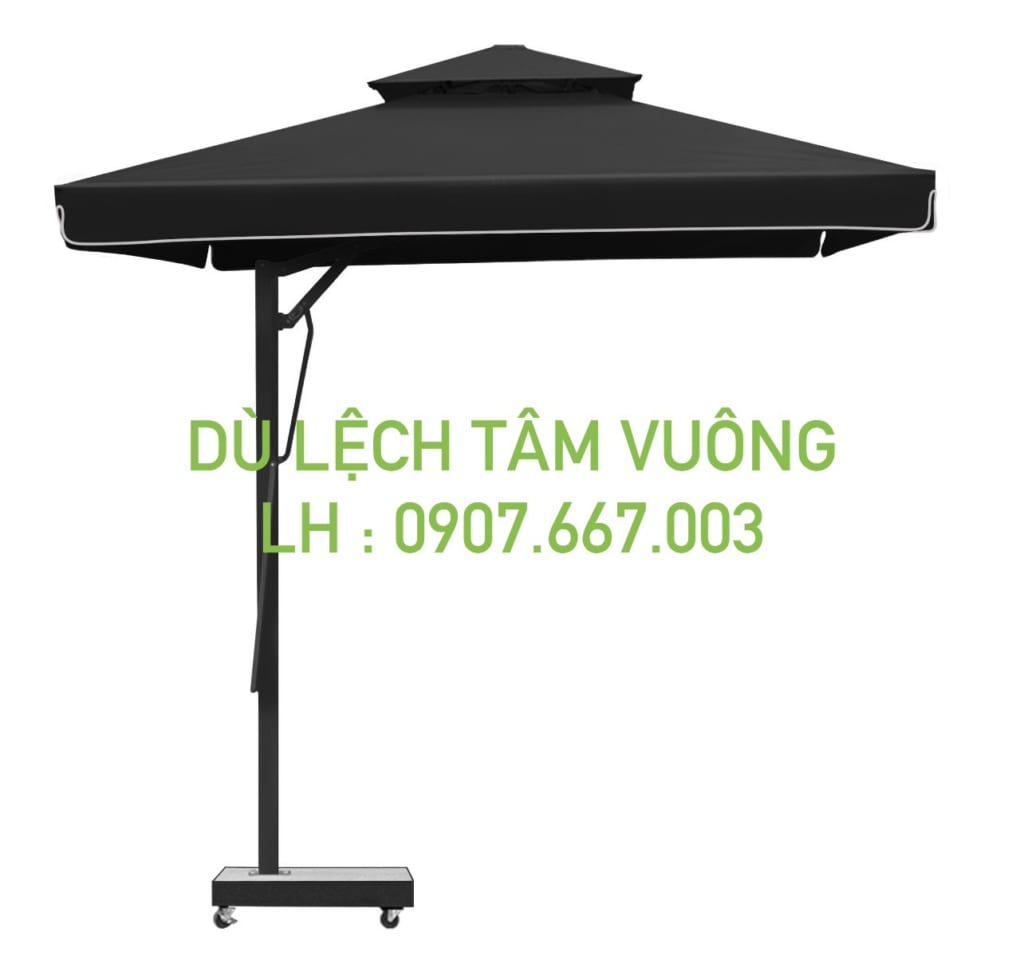 Dù lệch tâm vuông kích thước 3mx3m màu đen