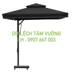 Dù lệch tâm vuông kích thước 3mx3m màu đen