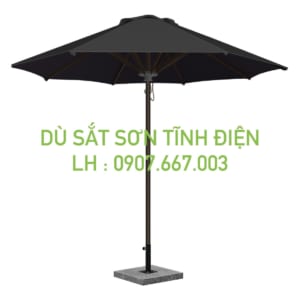 Dù sắt sơn tĩnh điện kích thước 3m màu đen 1 tầng