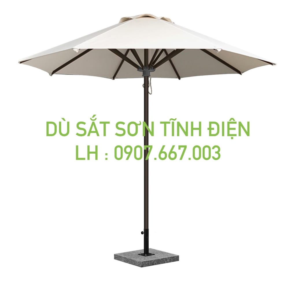 Dù sắt sơn tĩnh điện kích thước 3m màu xám 1 tầng sản xuất bởi Minh Long