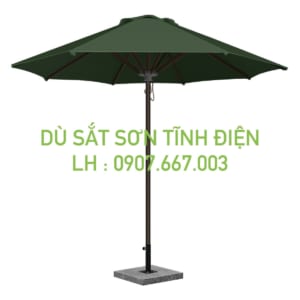 Dù sắt sơn tĩnh điện kích thước 3m màu xanh rêu 1 tầng