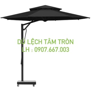 Dù tròn lệch tâm kích thước 3.5m màu đen 2 tầng