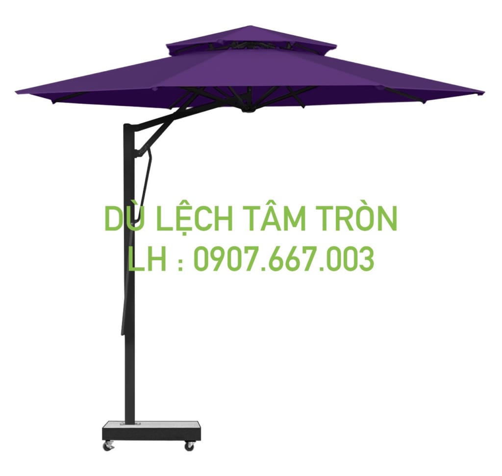 Dù tròn lệch tâm kích thước 3.5m màu tím 2 tầng