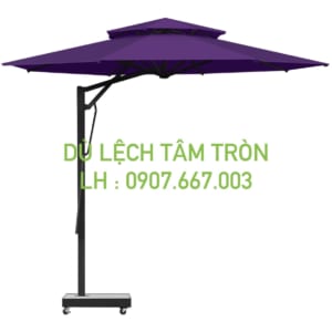 Dù tròn lệch tâm kích thước 3.5m màu tím 2 tầng
