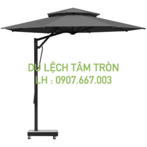 Dù tròn lệch tâm kích thước 3.5m màu xám 2 tầng