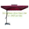 Dù vuông lệch tâm 2.5mx2.5m màu đỏ đô 2 tầng