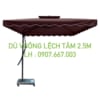 Dù vuông lệch tâm 2.5mx2.5m màu nâu 2 tầng